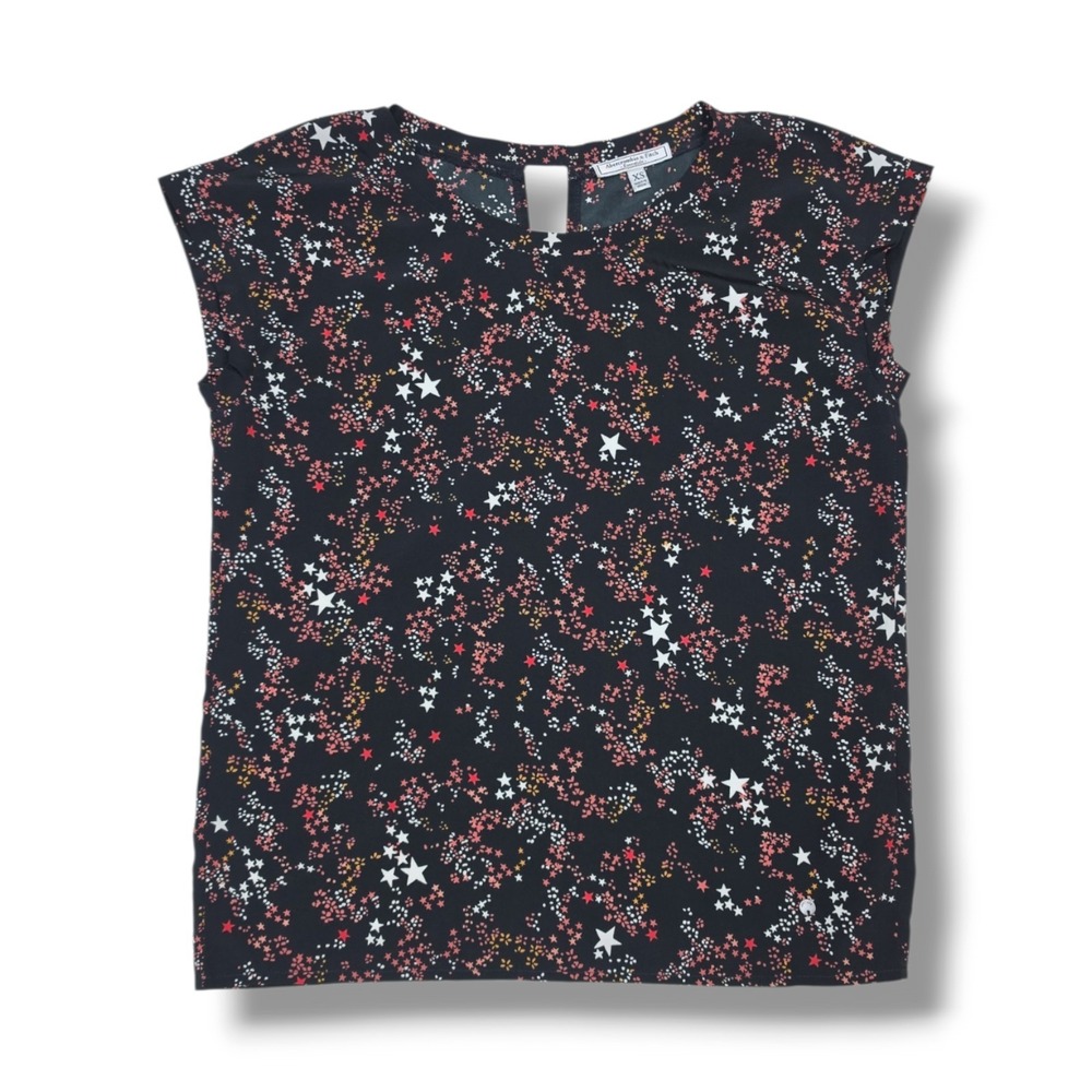 Abercrombie & Fitch Sleeveless All Over Print Stars Black Blouse Top Women's XS